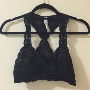 Black lace bralette from Free People